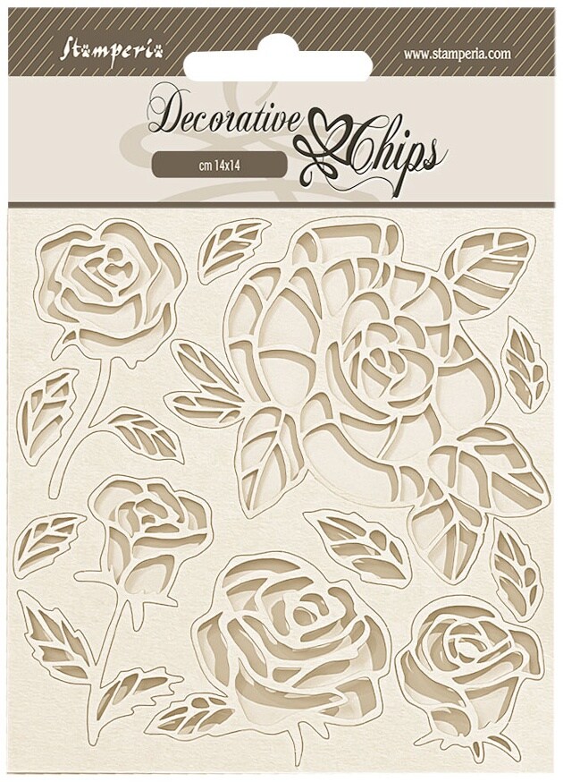 Stamperia Decorative Chips 5.5&#x22;X5.5&#x22;-Shabby Rose Roses