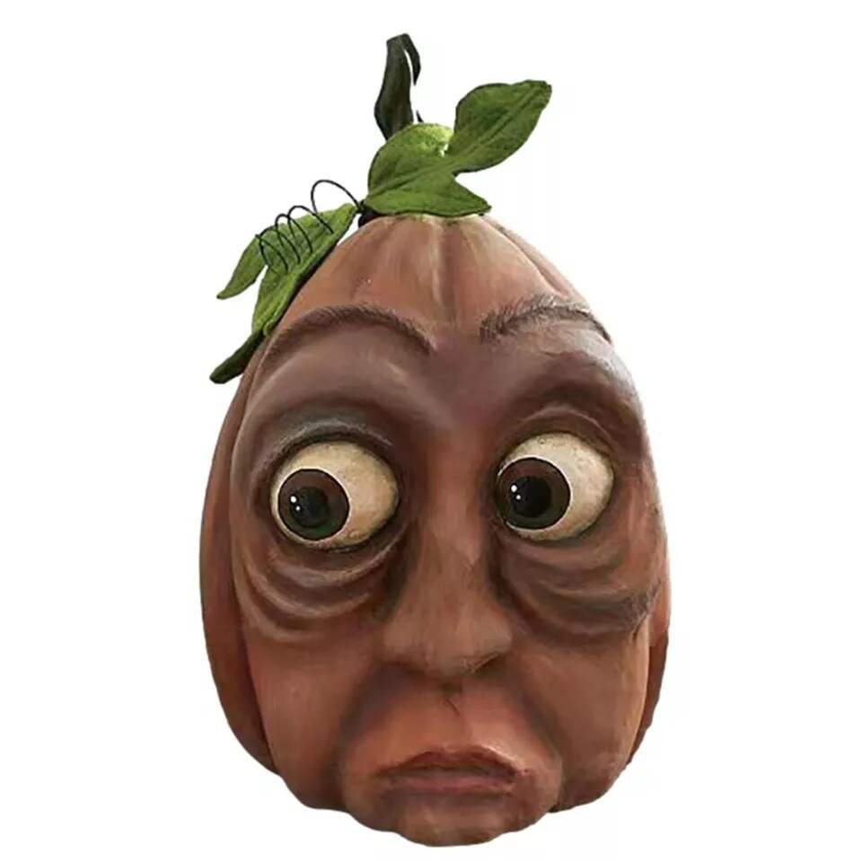 3D Lifelike Halloween Face Horror Expressive Pumpkins Resin Outdoor Decoration