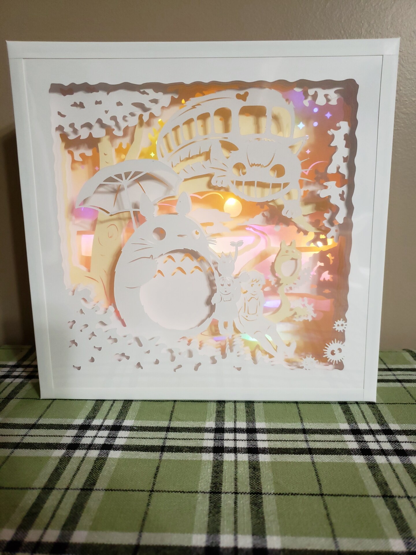 Totoro Lights included! 8.5x8.5 shadow box (finished physical product) product 5