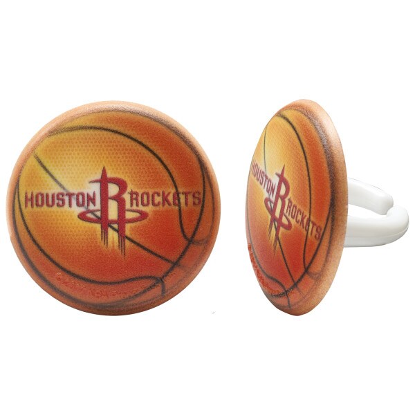 NBA Team Houston Rockets Basketball Cupcake Rings 12ct