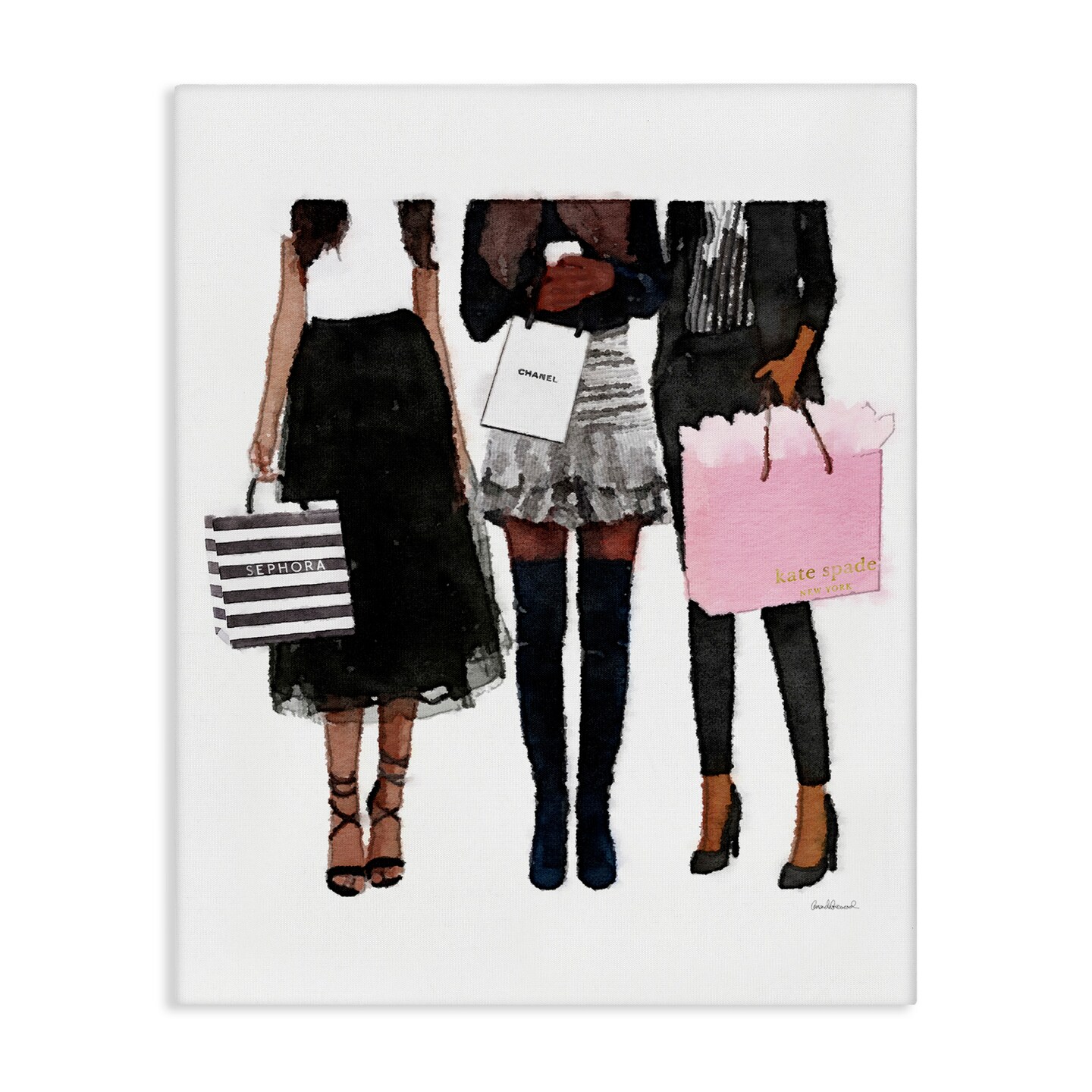 Stupell Industries Fashion Models Glam Watercolor Canvas Wall Art