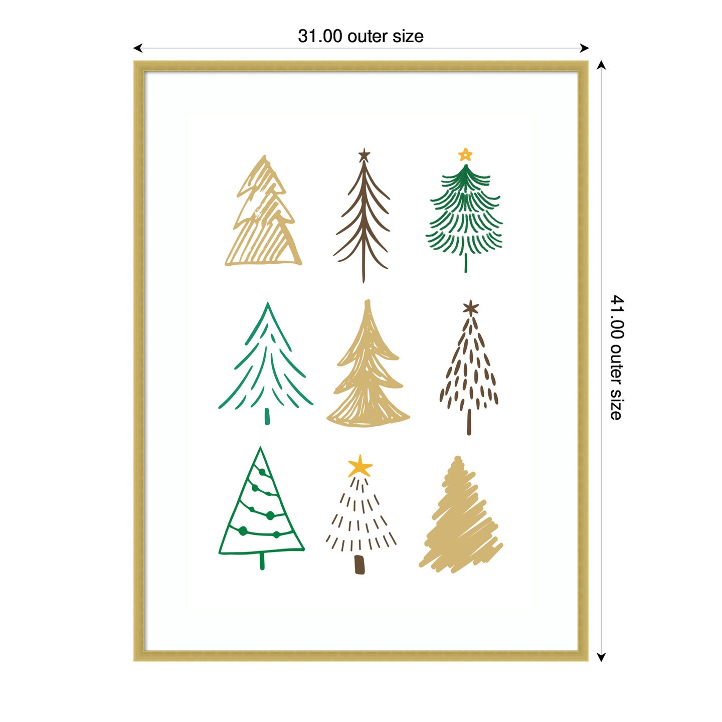 Christmas Trees 1 by Kristina N. Wood Framed Wall Art Print