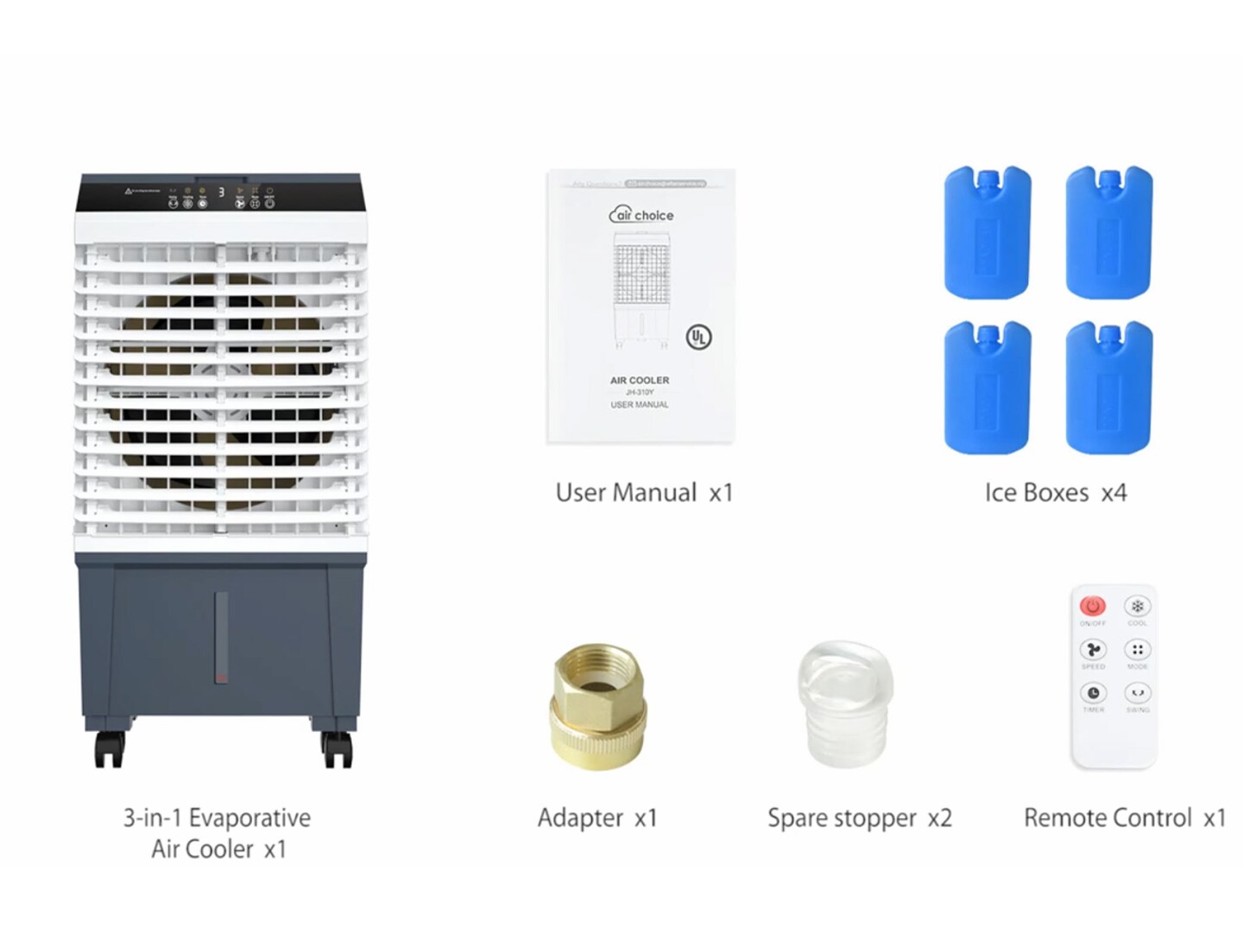 Air Choice&#xAE; Swamp Cooler: 1800CFM, 12H Timer, Remote, 5.3 Gal Tank, 3 Speeds