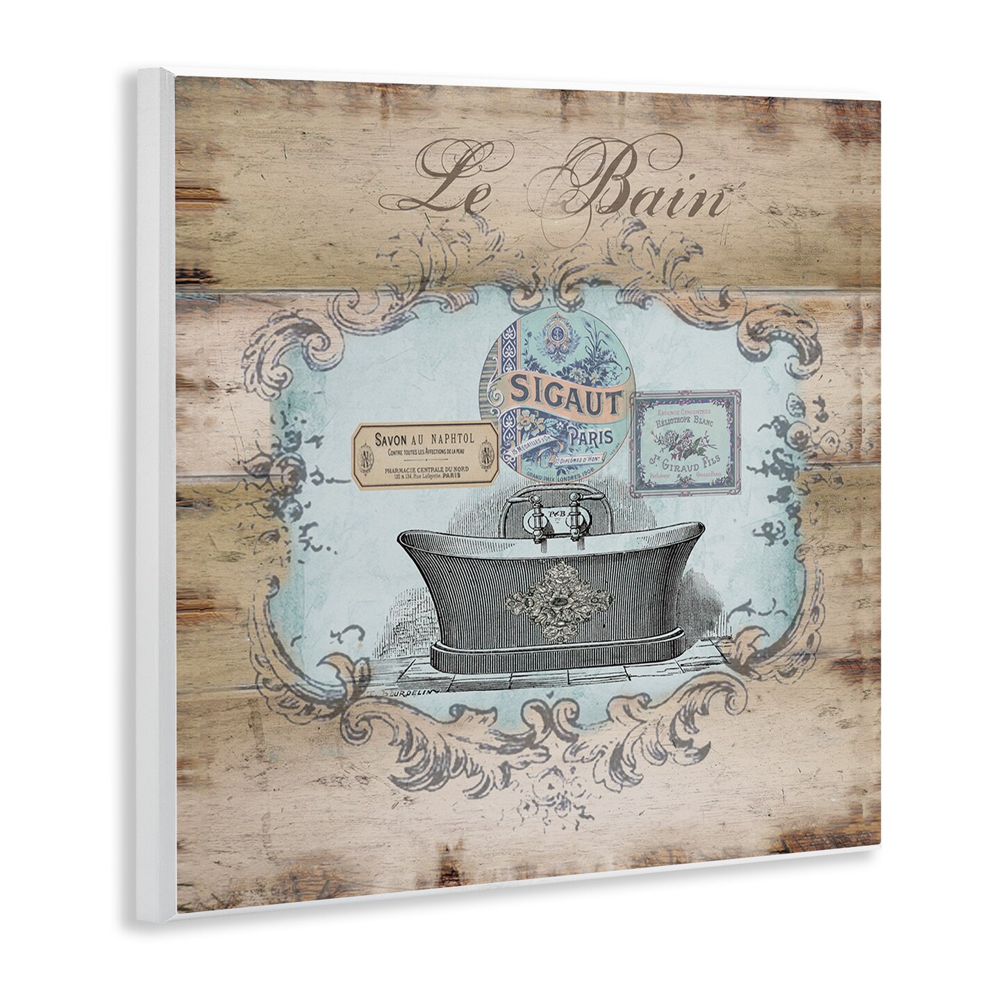 Stupell Industries Le Bain Vintage Style Bath Wall Plaque Art