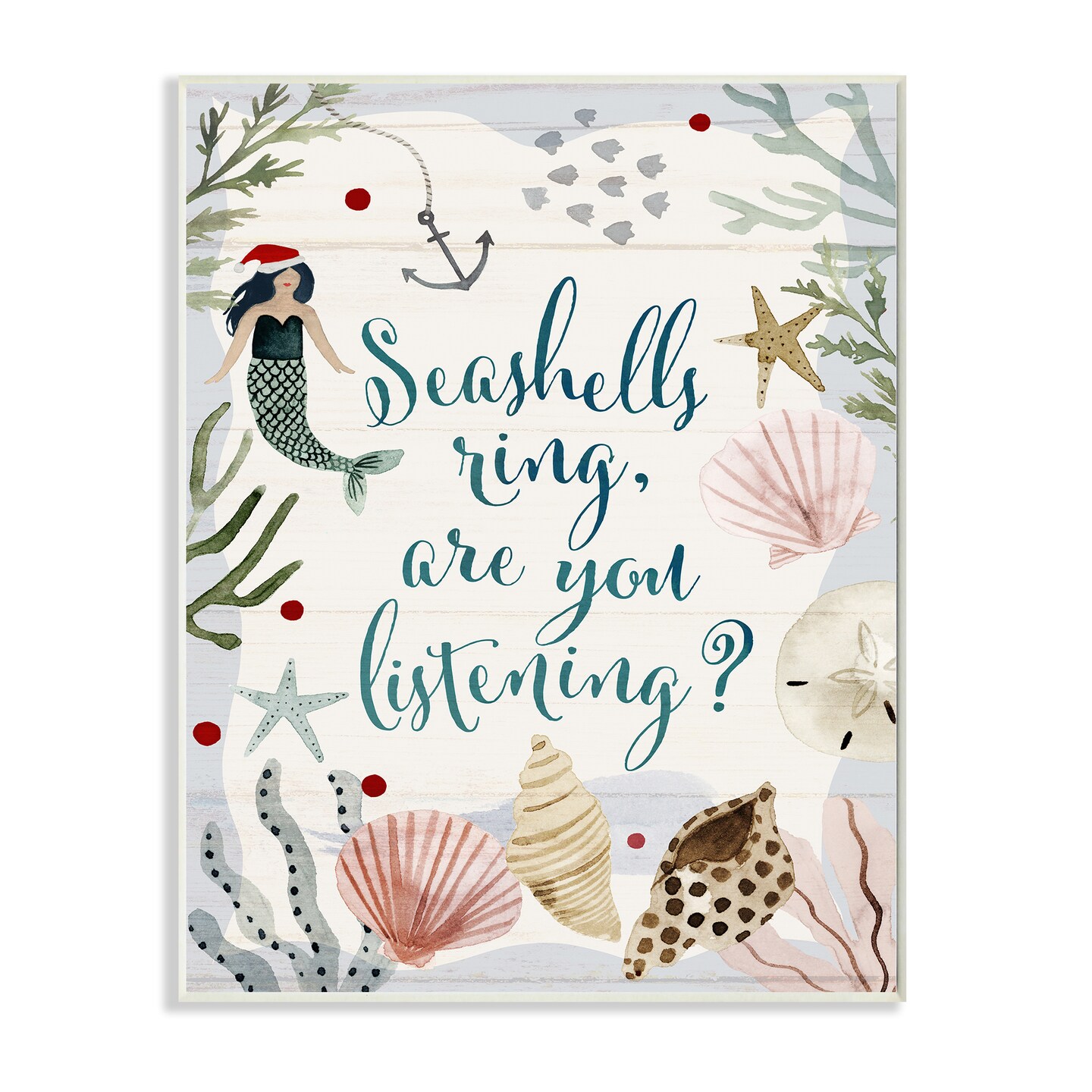 Stupell Industries Nautical Christmas Song Pun Wall Plaque Art