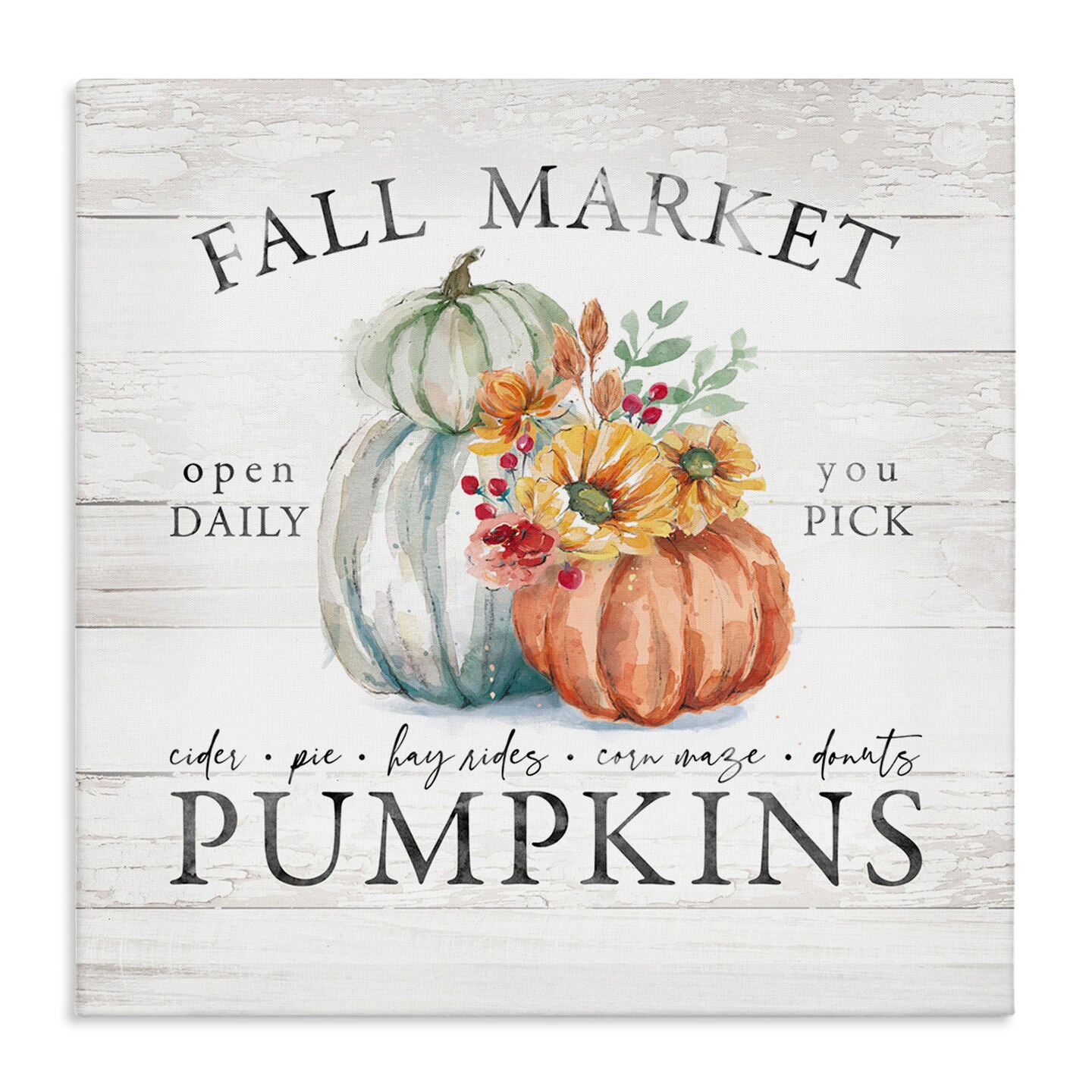 Stupell Industries Fall Country Market Pumpkins Canvas Wall Art