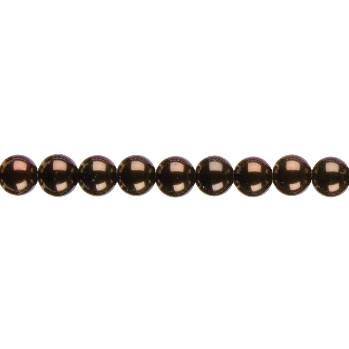CousinDIY Jewelry Basics Glass Beads 6mm 100/Pkg-Brown Metallic Round