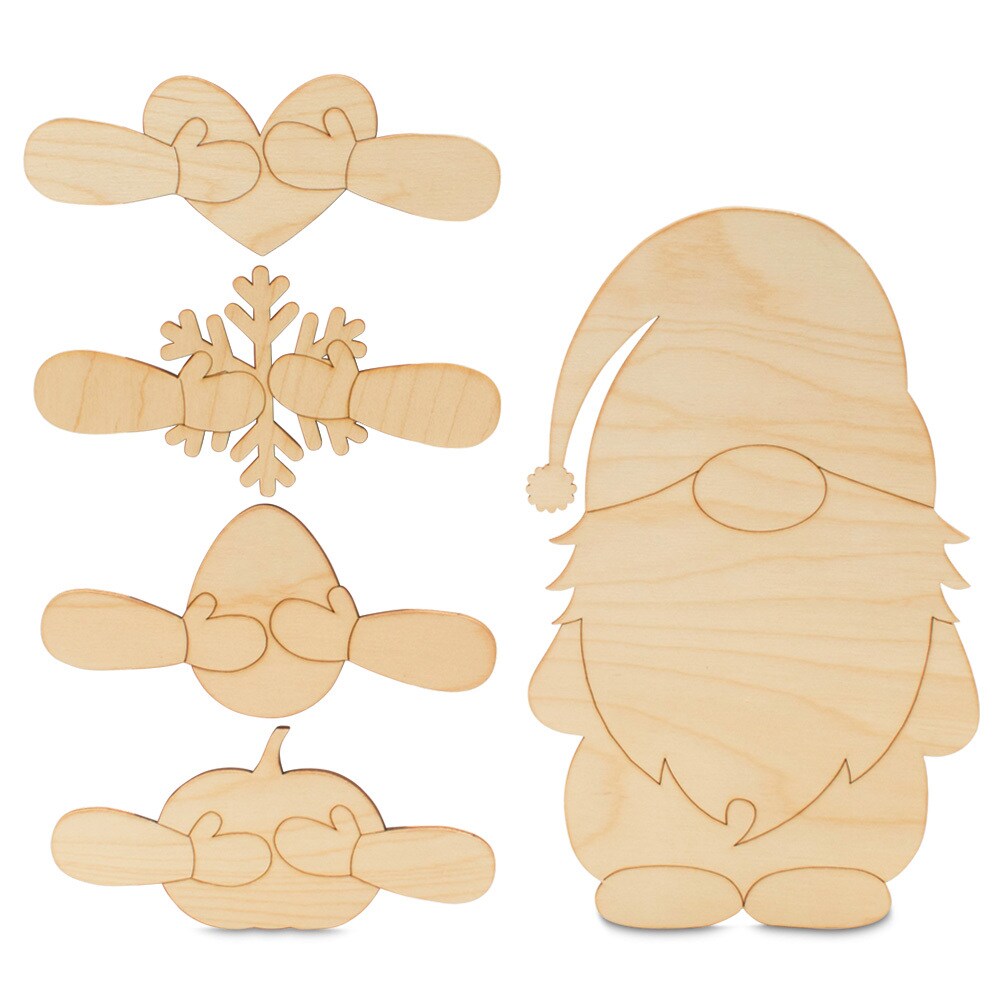 Wood Holiday Gnome for All Season Set of Cutouts 12”, Craft/Decor | Woodpeckers