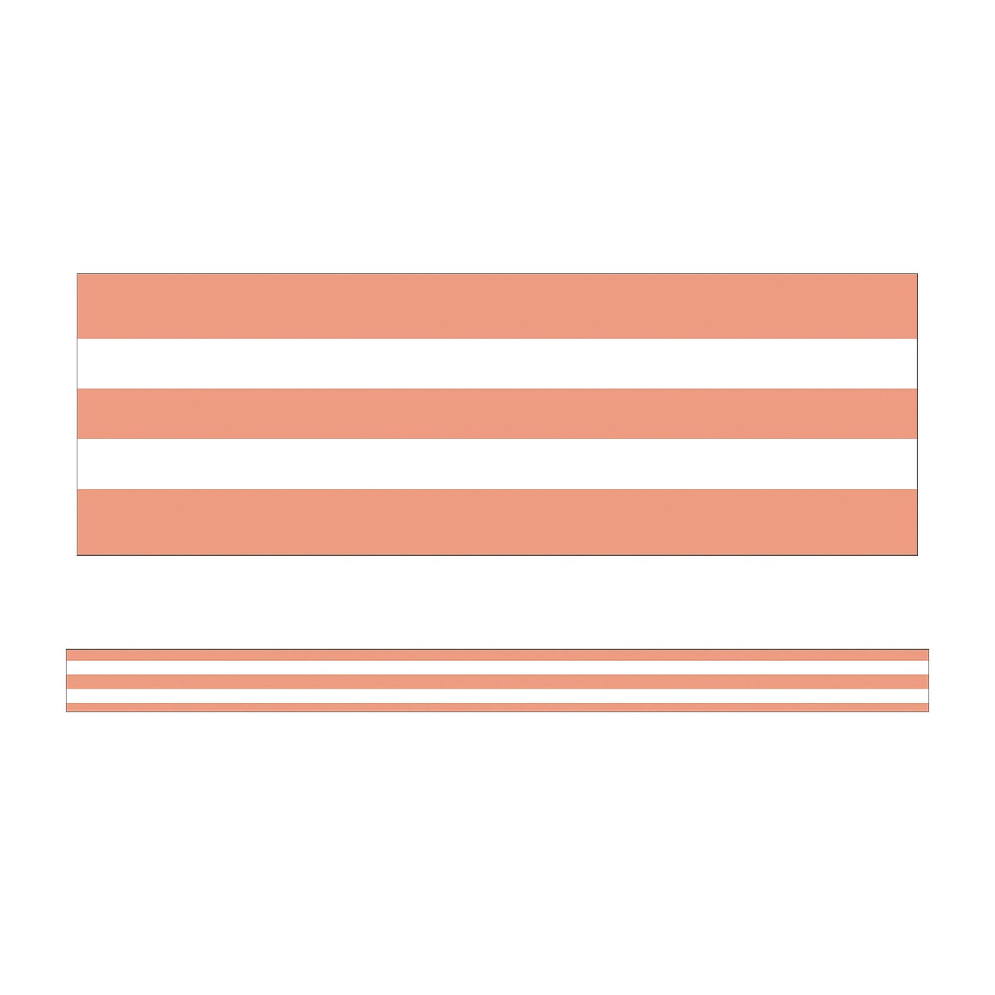 Simply Stylish Coral &#x26; White Stripes Straight Borders, 36 Feet