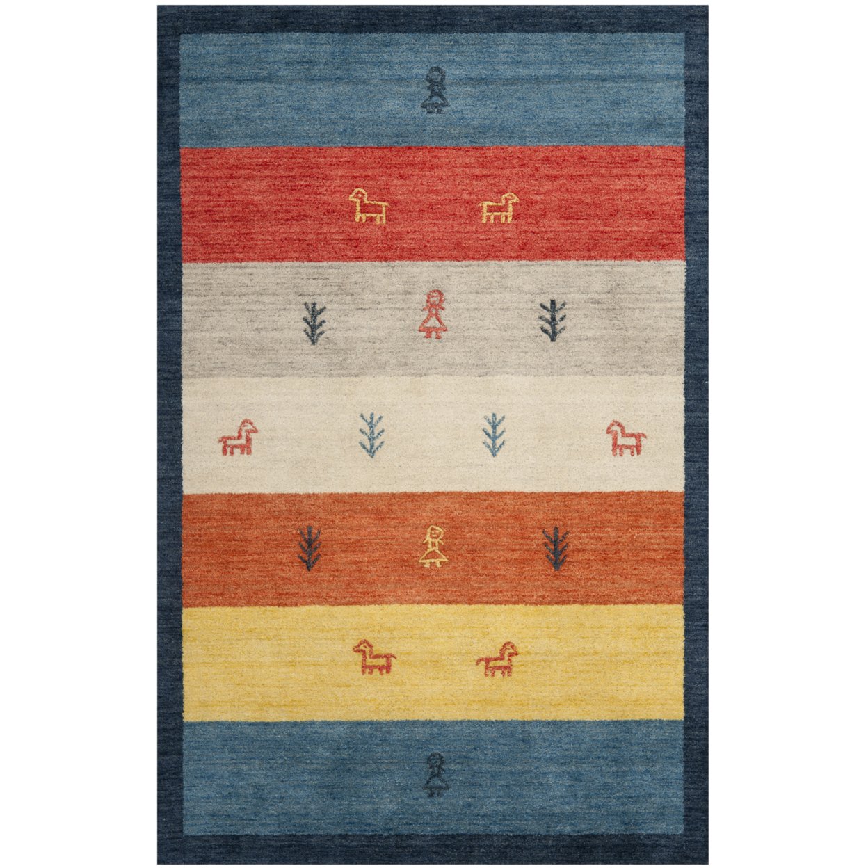 Safavieh   Gabbeh Collection GAB224A Handmade Rust/Blue Rug