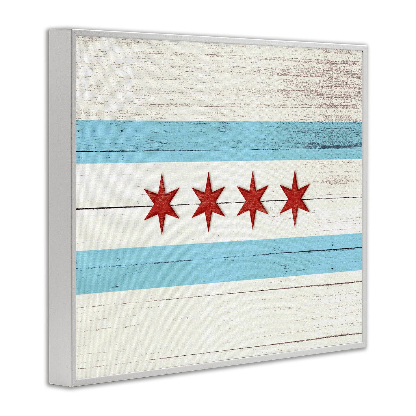 Stupell Industries Chicago Flag Distressed Style Framed Giclee Art