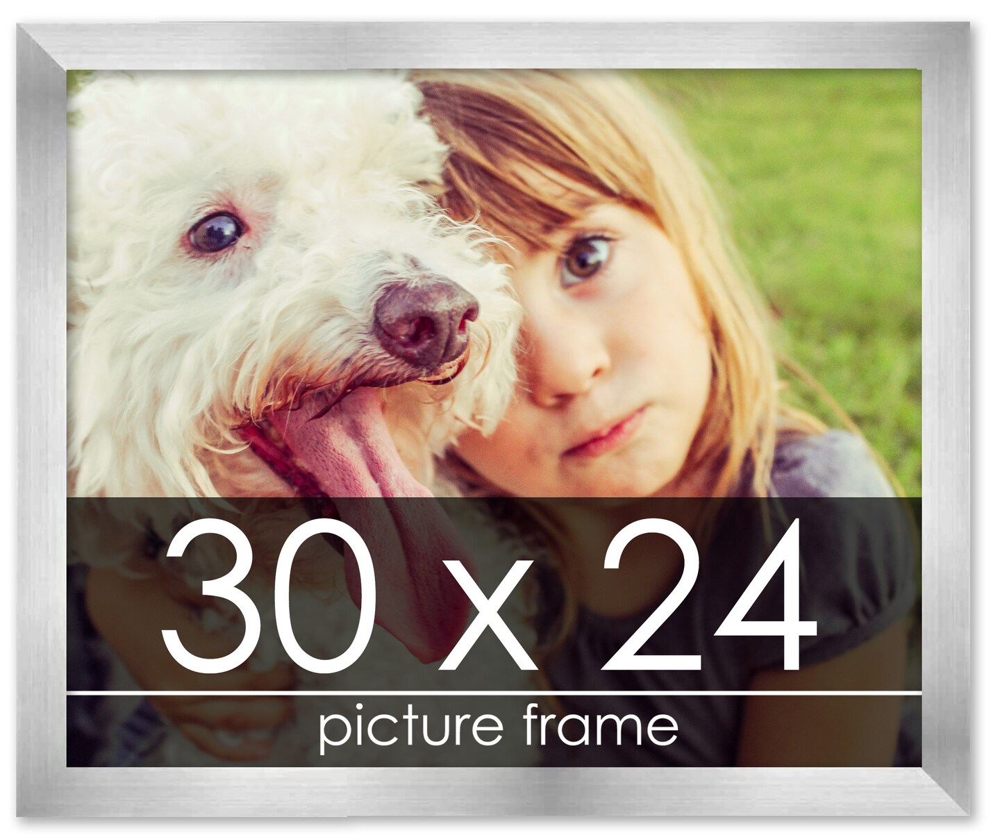 30x24 Solid Wood Picture Frame with UV-Resistant Acrylic &#x26; Acid-Free Backing, Available in 6 Finishes: Matte Black, Matte White, Metallic Bronze, Silver, Natural Wood Grain &#x26; Mahogany