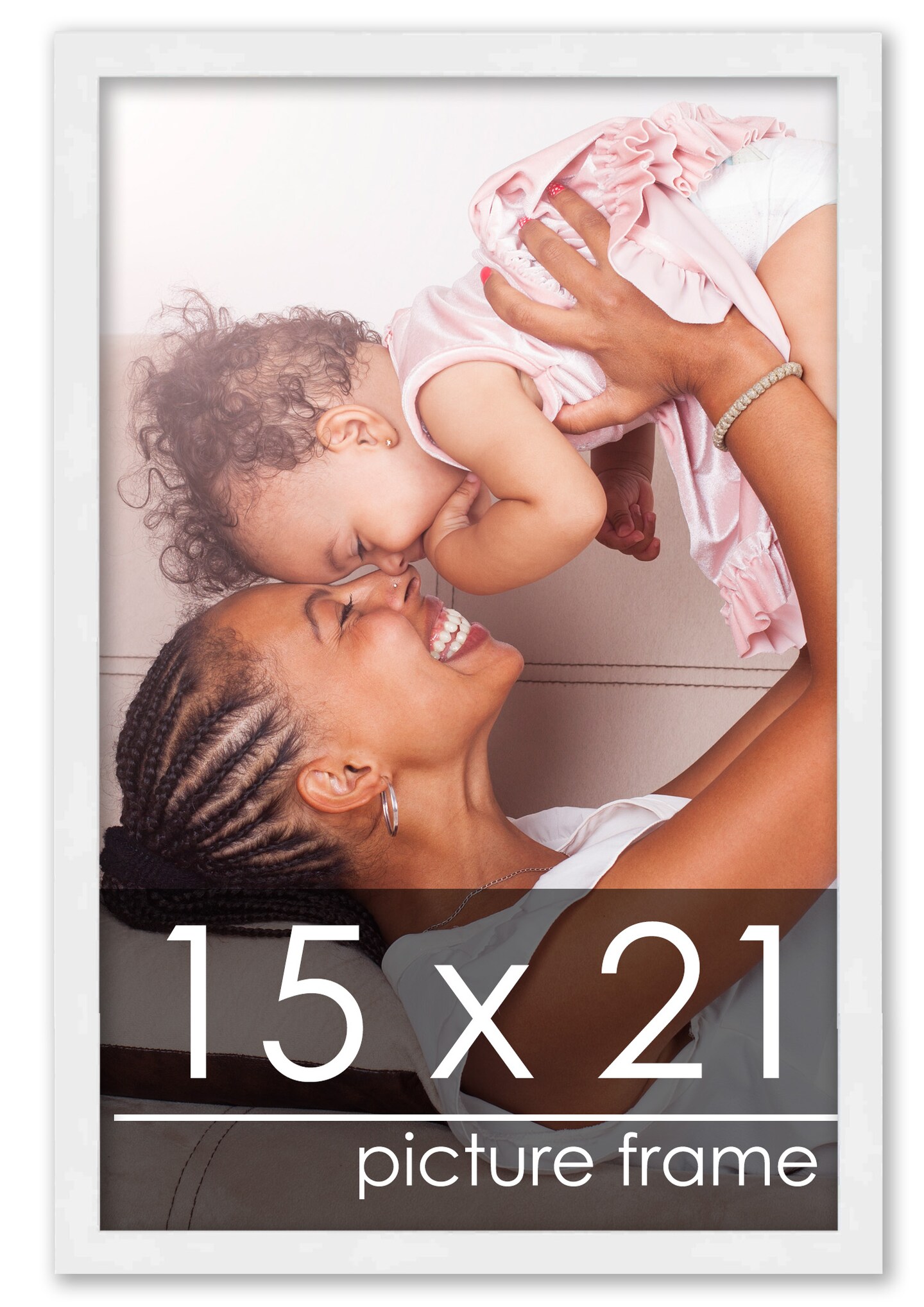 15x21 Solid Wood Picture Frame with UV-Resistant Acrylic & Acid-Free Backing, Available in 6 Finishes: Matte Black, Matte White, Metallic Bronze, Silver, Natural Wood Grain & Mahogany