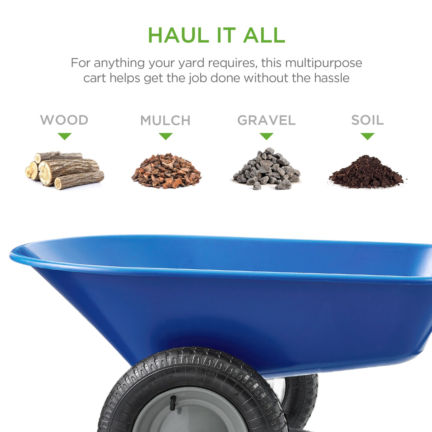 Best Choice Products Dual-Wheel Home Wheelbarrow Yard Garden Cart for Lawn, Construction