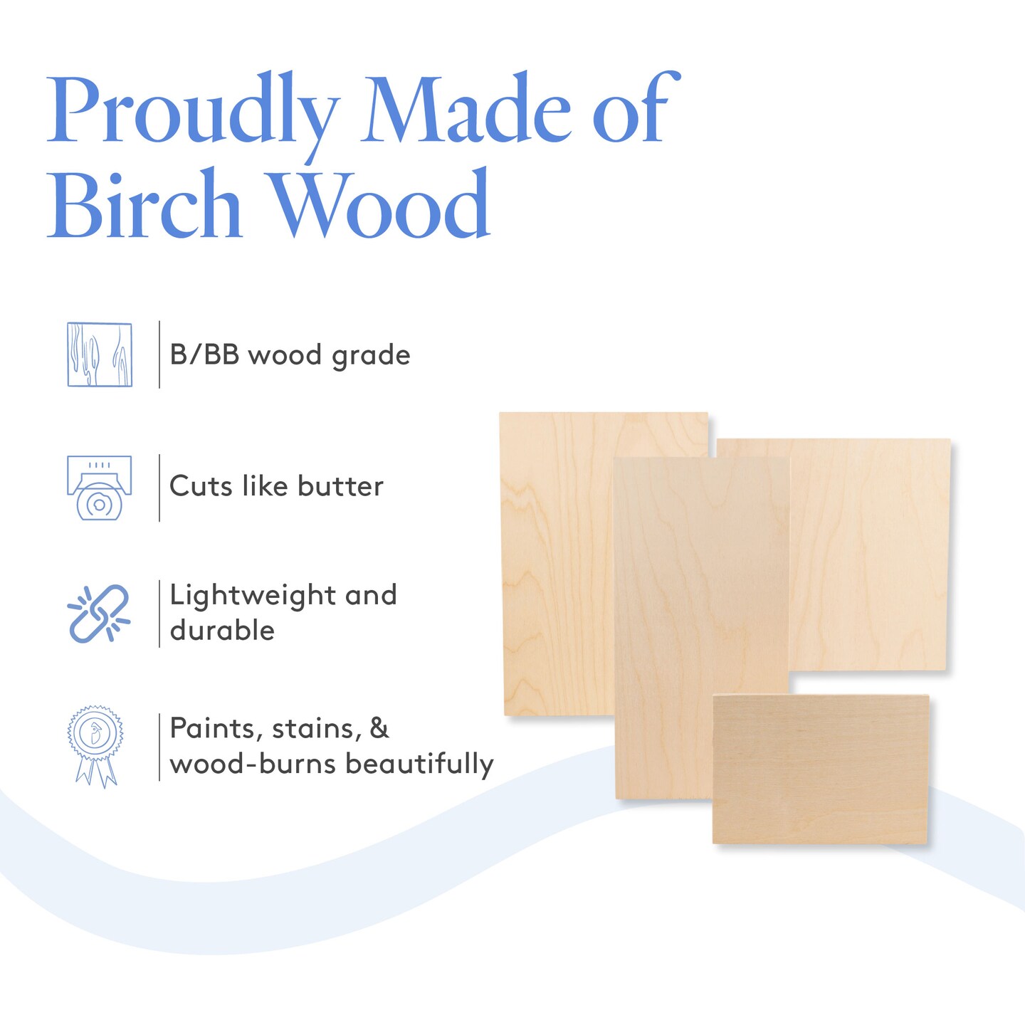 Baltic Birch Plywood, 6 x 6 Inch, B/BB Grade Sheets, 1/4 or 1/8 Inch Thick| Woodpeckers