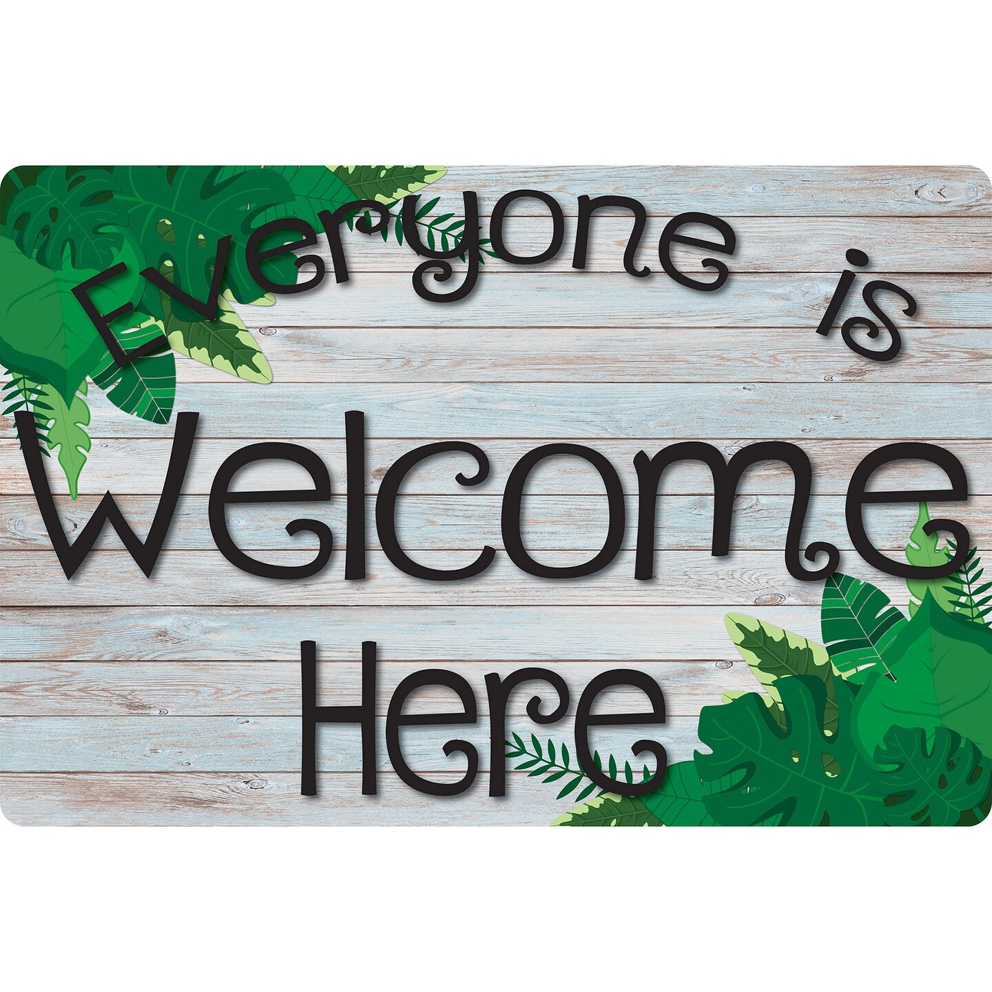 Computer Mouse Pad, 8&#x22; x 10&#x22;, Everyone is Welcome Here, Beech Wood, Greenery, Pack of 6