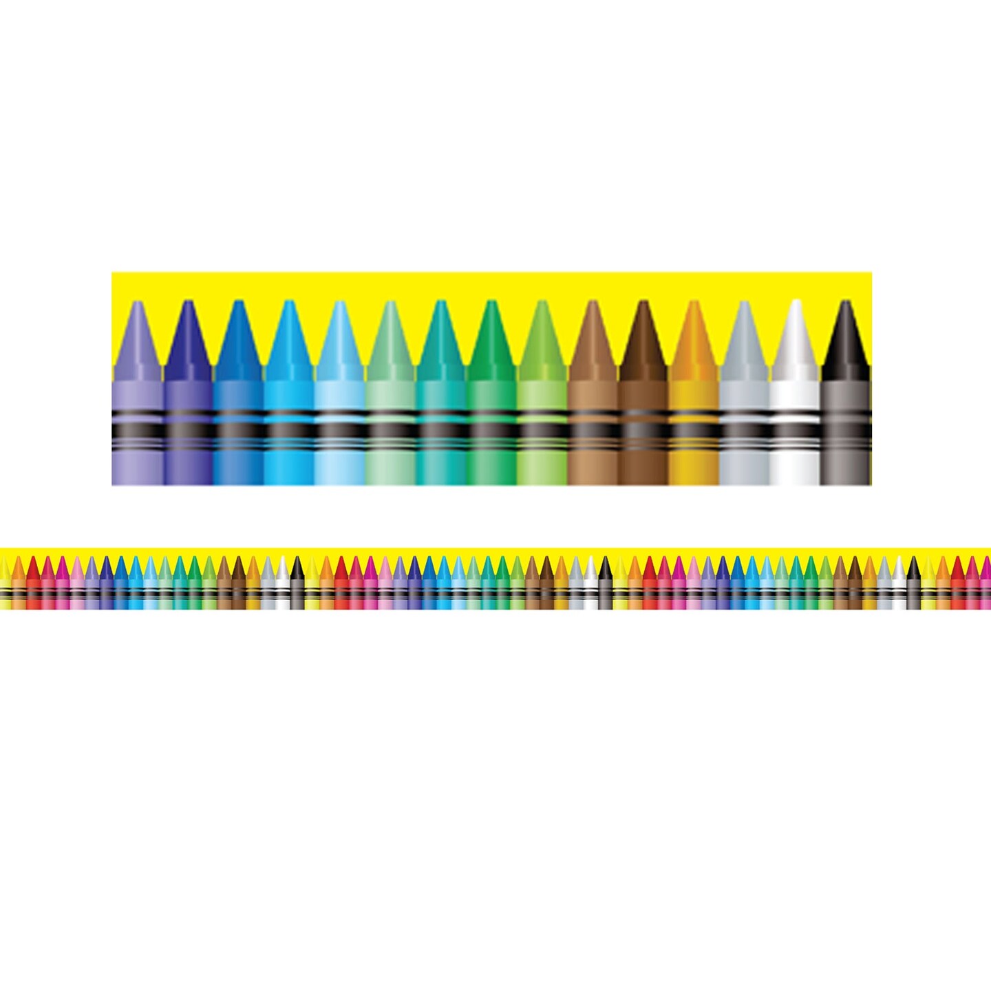 Magnetic Straight Borders/Trims, 1.5&#x22; x 24&#x22;, Crayon Theme, Pack of 12