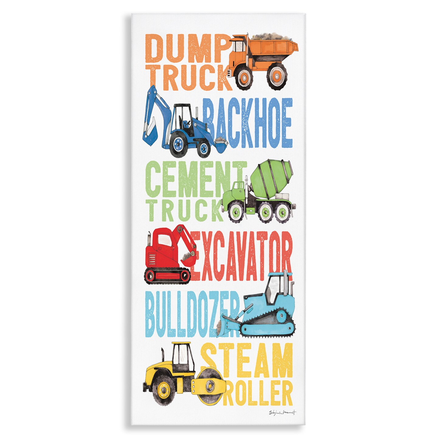 Stupell Industries Traditional Construction Vehicles Canvas Wall Art