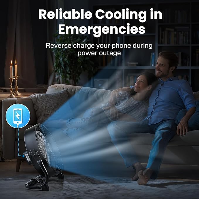 Air Choice&#xAE; 10&#x22; Portable Battery Fan: 360&#xB0; Tilt, 20H Run Time, 9 Speeds