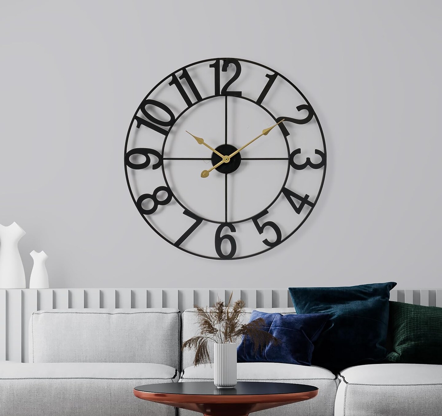 Sorbus Large Wall Clock - 24-inch Decorative Numeral Wall Clock - Battery Operated Analog - Living Room and Kitchen Décor