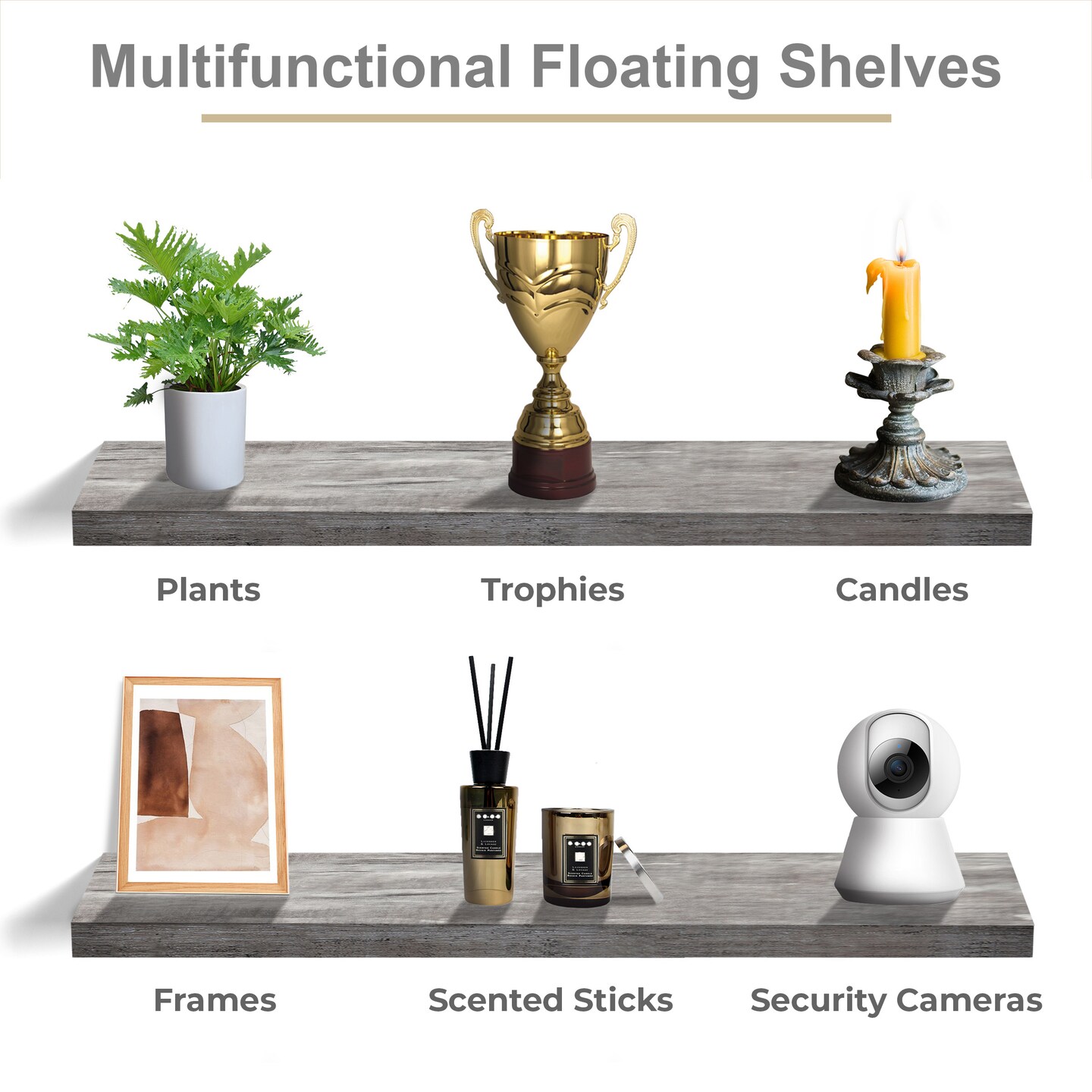 Sorbus Floating Shelves for Wall - 2 Long Floating Shelves for Bedroom, Kitchen, Living Room, Bathroom Shelves, Home Decor, Farmhouse - 35 x 9 Inch Wall Mounted Floating Shelves for Wall