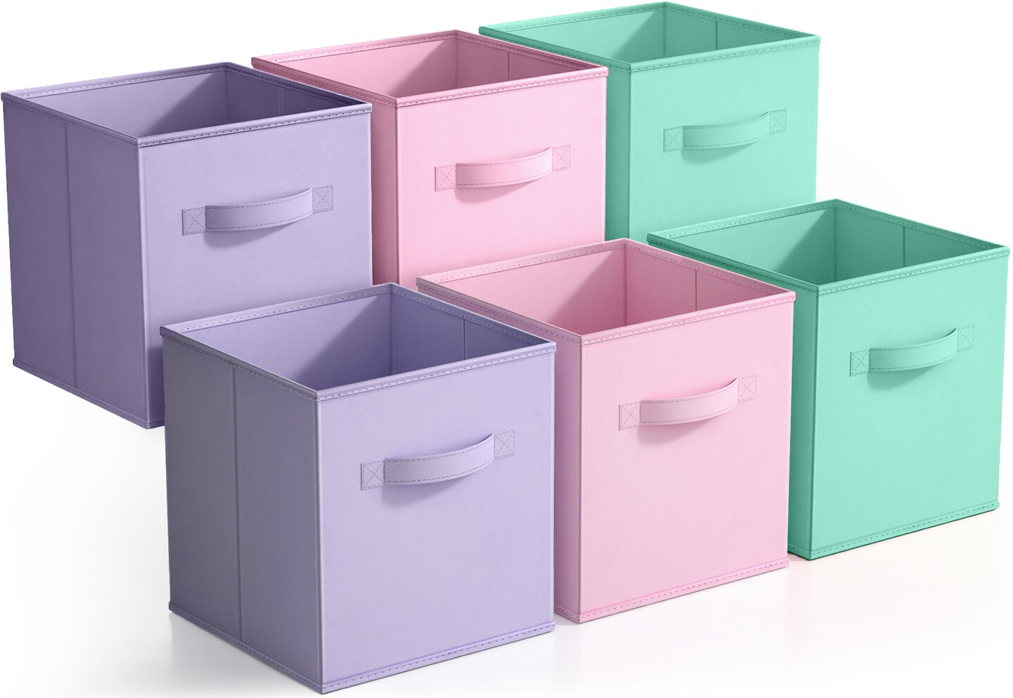 Sorbus Fabric Collapsible Cube Storage Bins Set (6 Pack), Color