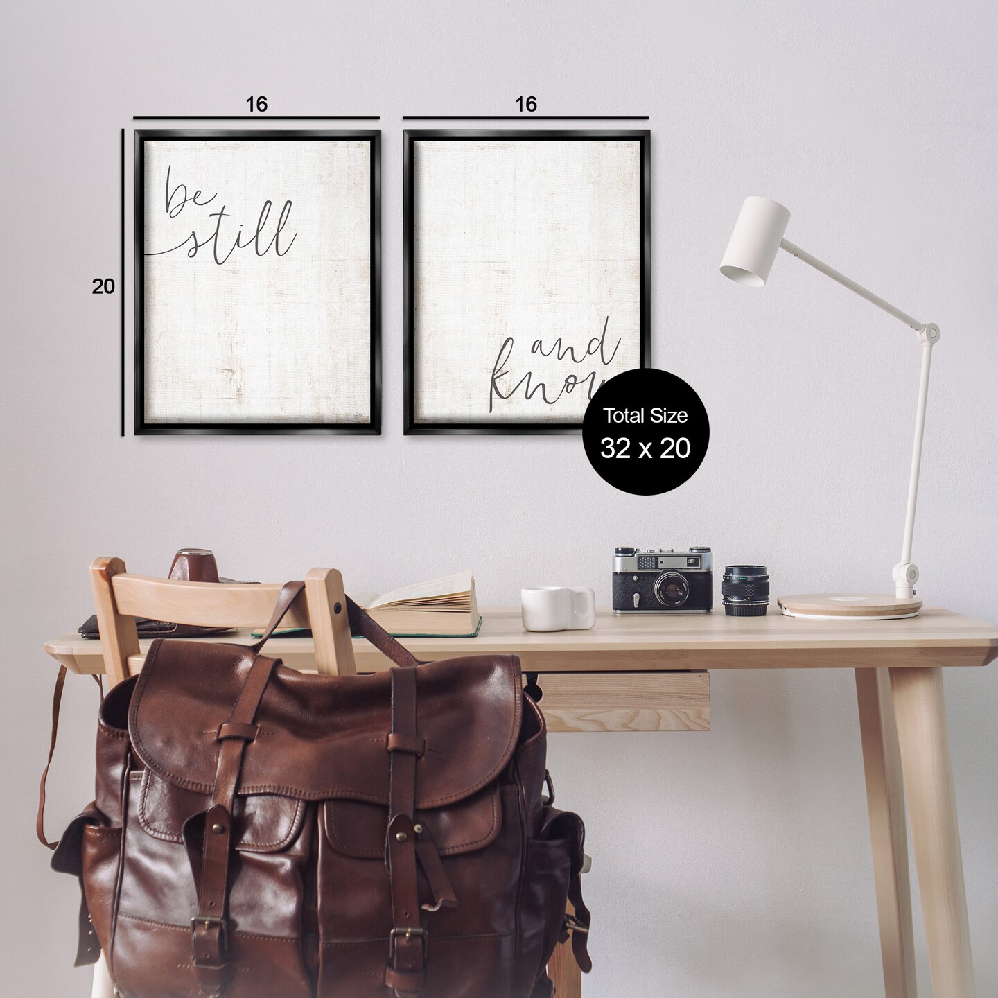 Stupell Industries Be Still &#x26; Know Spiritual Calligraphy Framed Floater Canvas Wall Art
