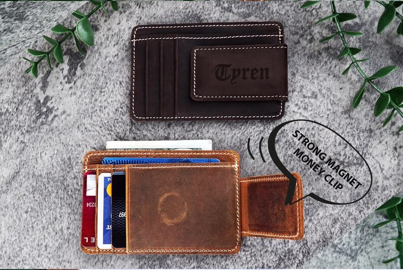 Wallet With Money Clip, Leather Card Holder, Wallet For him, Leather deals Wallet For men