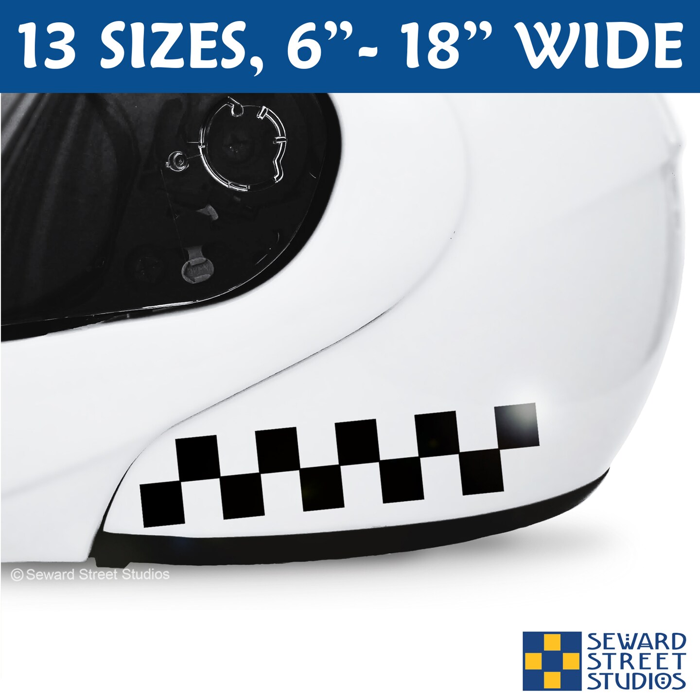 thumbnail image 2 of Kit 2 Chess Flag Racing Stickers - 04 Flag Design For Motorcycle Tuning Decals 2 of 5