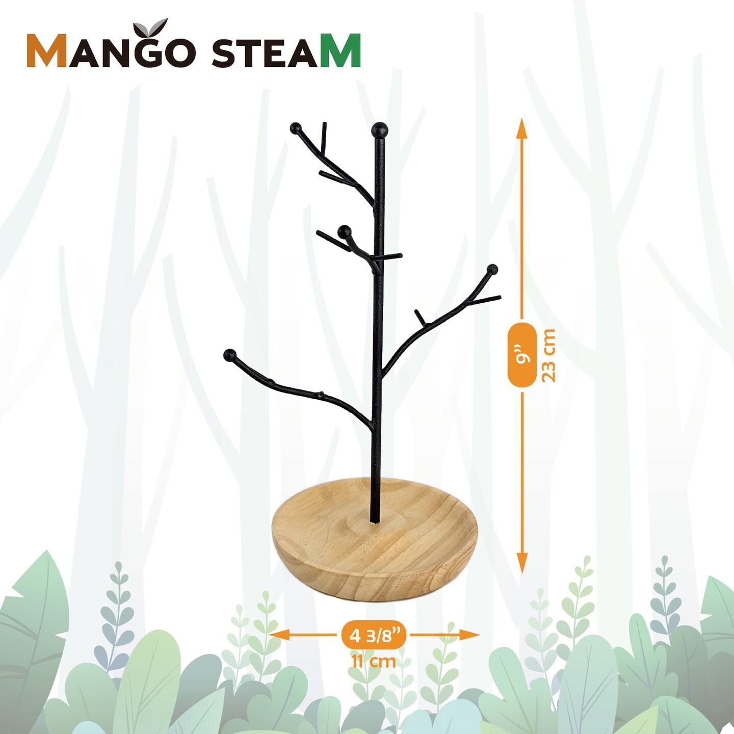 Mango Steam Jewelry Tree Hanger for Bracelets, Necklaces, Hoop Earrings, &#x26; Rings