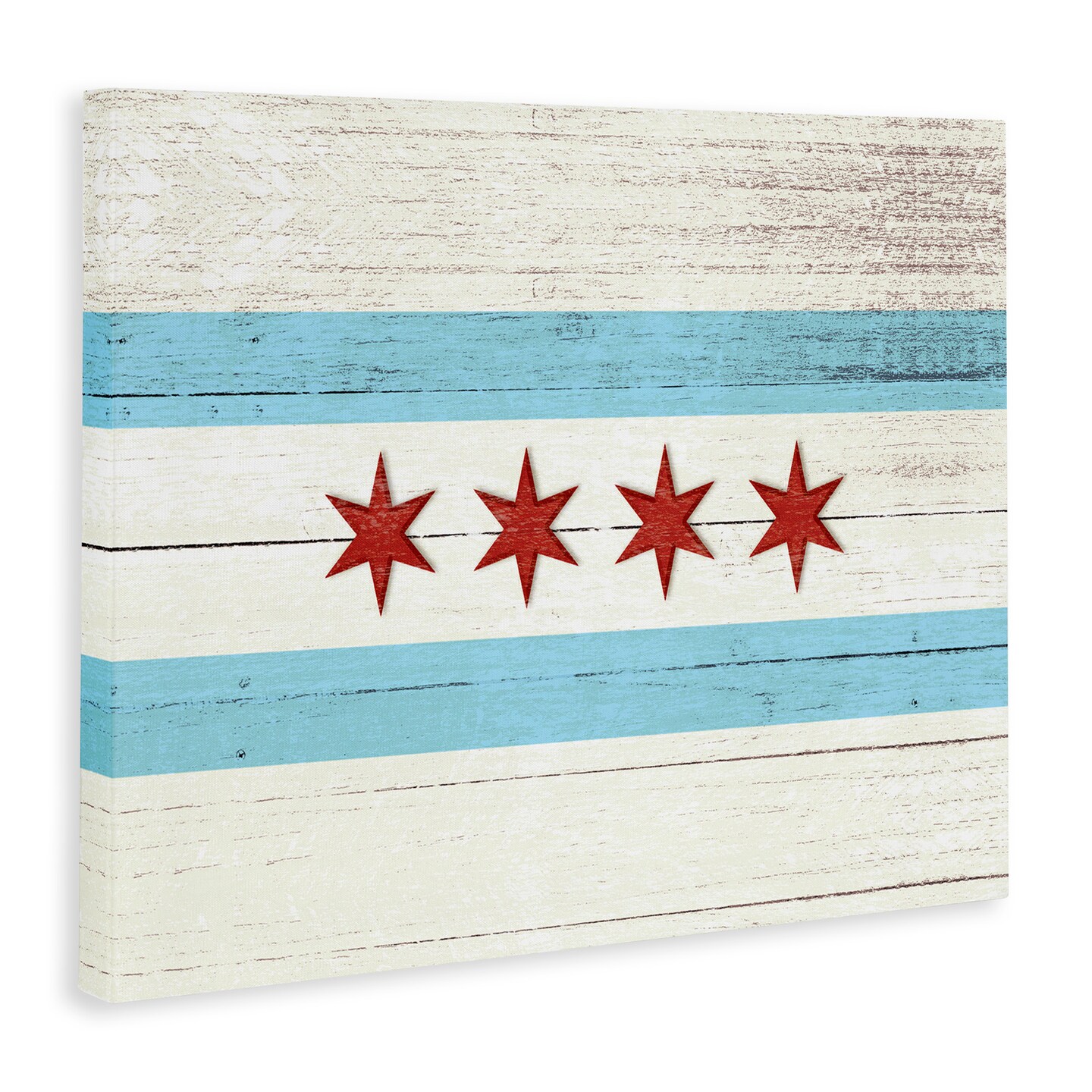 Stupell Industries Chicago Flag Distressed Style Canvas Wall Art