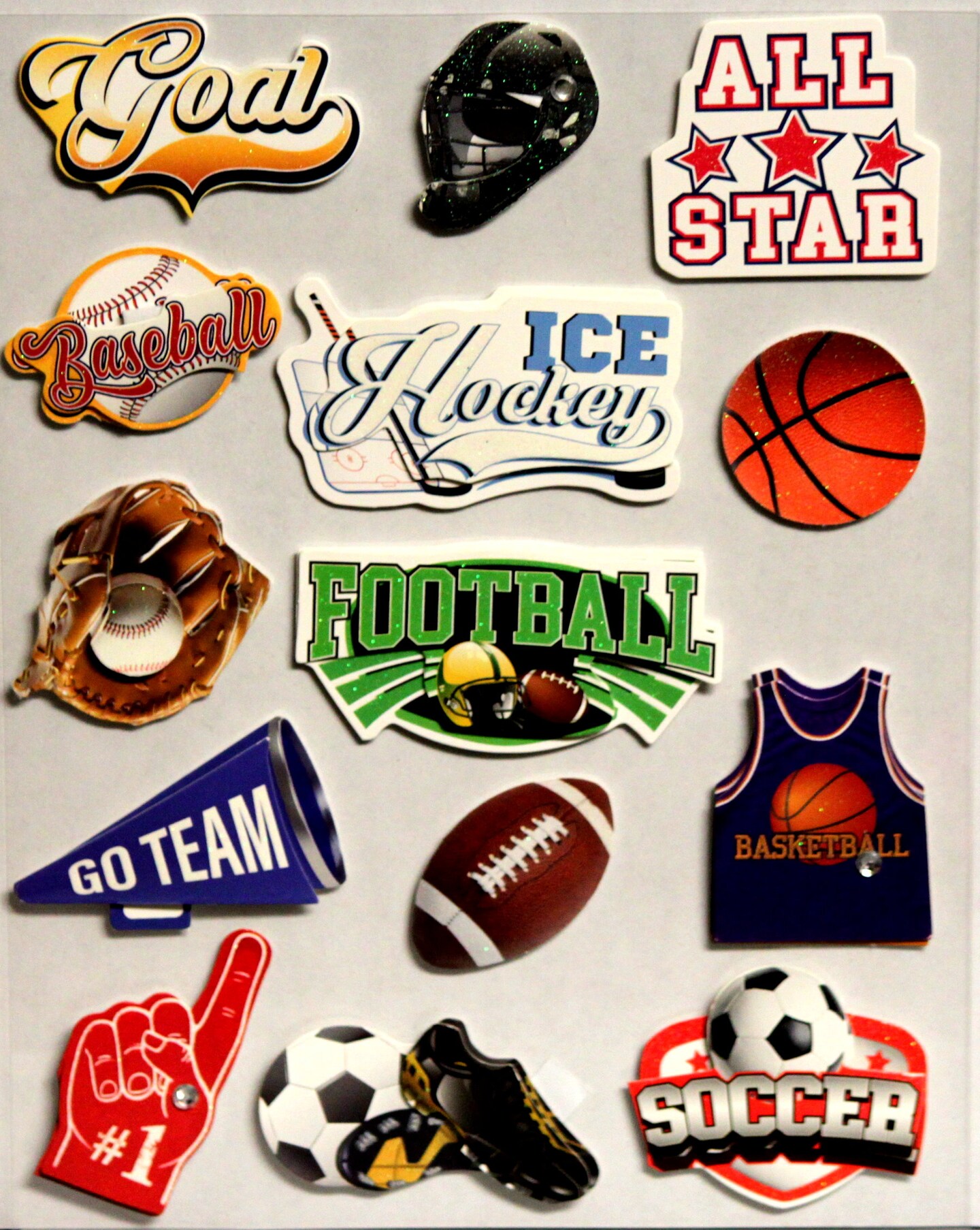 Designer Sports Icons Dimensional Stickers