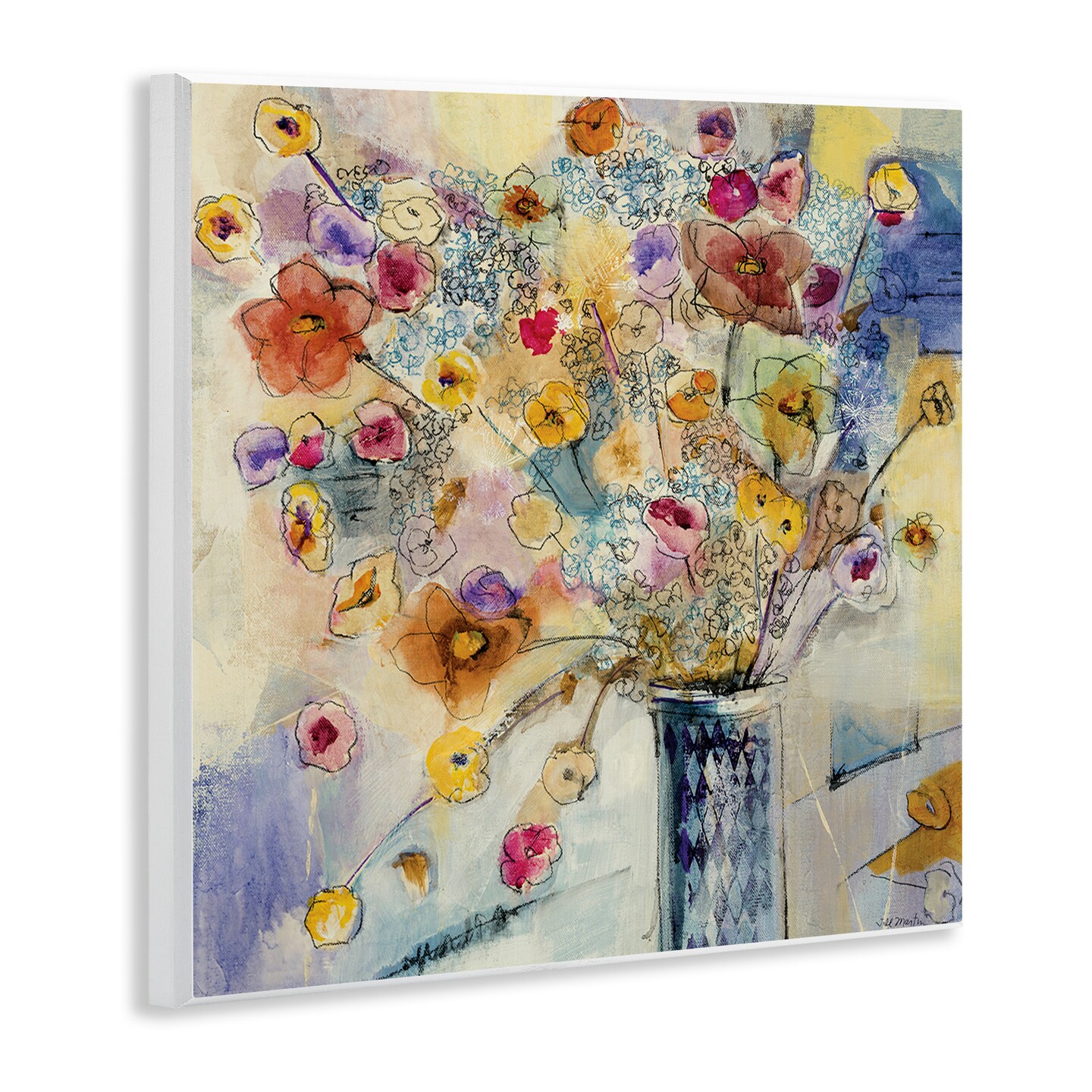 Stupell Industries Chaotic Flowers Line Drawing Wall Plaque Art