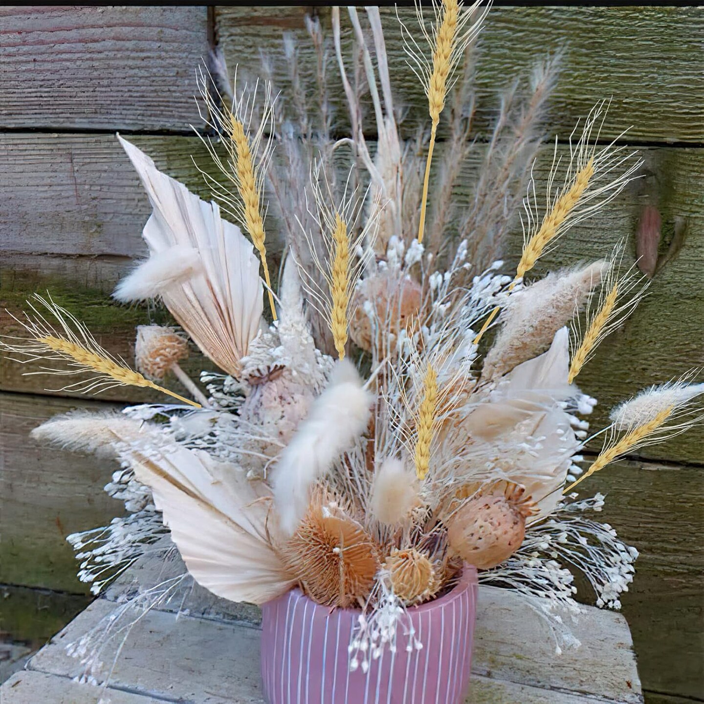 100 pieces of dried wheat stalks, bundle grass, natural dried wheat sheaves stems Dried Flowers Arrangement Bouquet for Wedding Party Table Centrepiece Fall Harvest Wreath: Boho Decor Farmhouse DIY