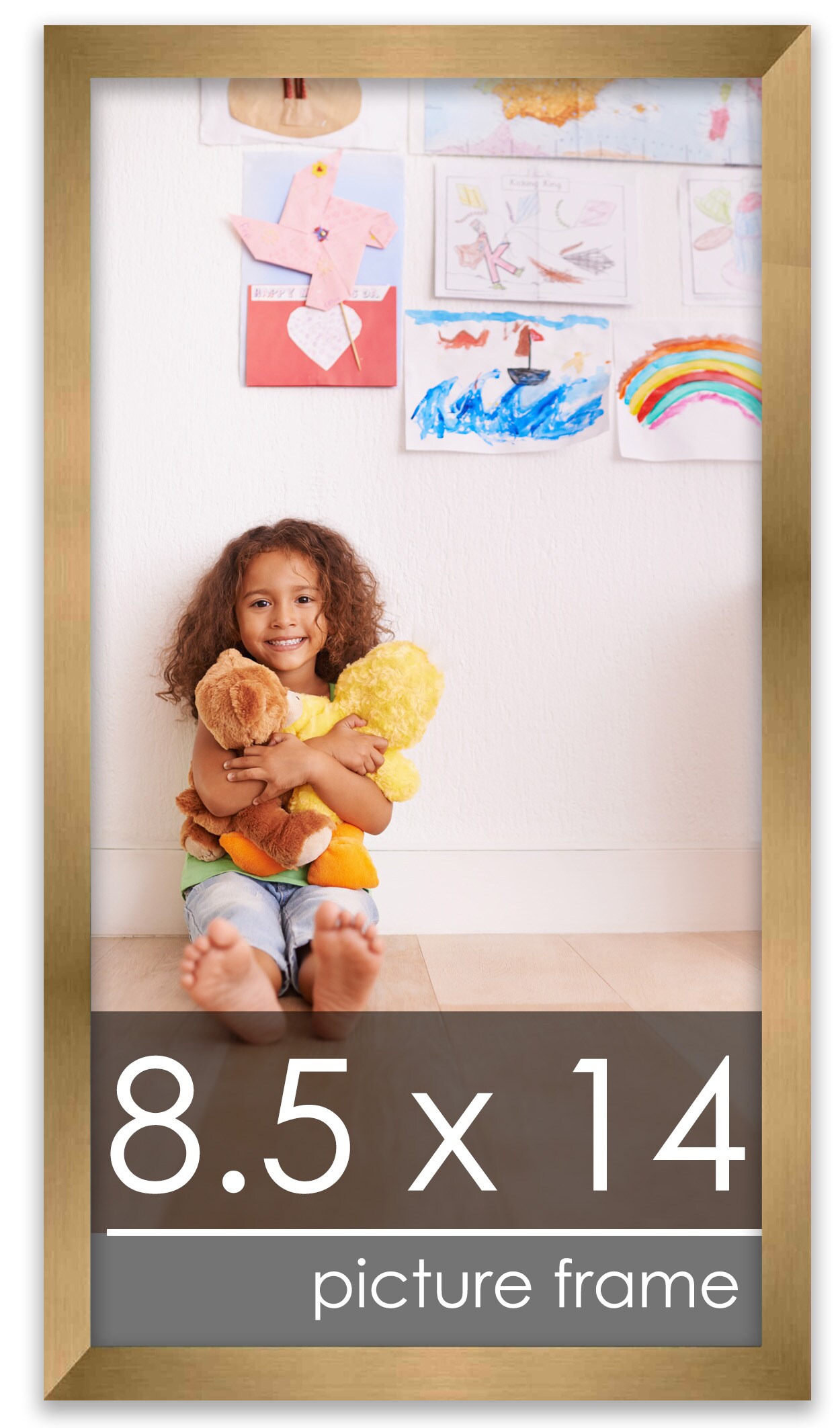 8.5x14 Solid Wood Picture Frame with UV-Resistant Acrylic & Acid-Free Backing, Available in 6 Finishes: Matte Black, Matte White, Metallic Bronze, Silver, Natural Wood Grain & Mahogany