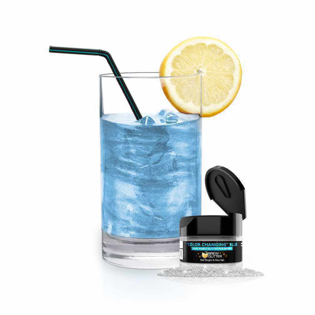 Brew Glitter - Blue Color Changing Edible Drink Glitter (4g, x1 Flip-Cap Jar) for Beer, Cocktails and Beverages