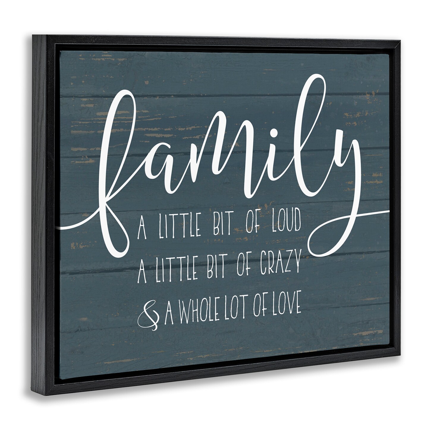 Stupell Industries Family Loud Crazy Love Framed Floater Canvas Wall Art