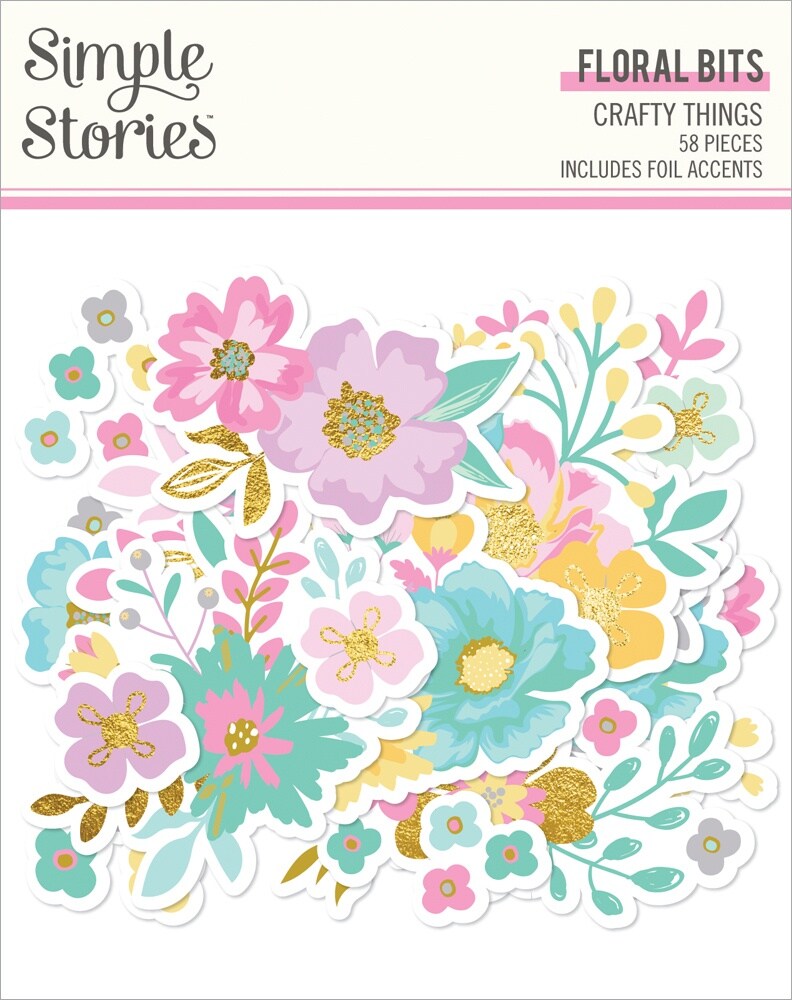 Crafty Things Bits &#x26; Pieces 58/Pkg-Floral