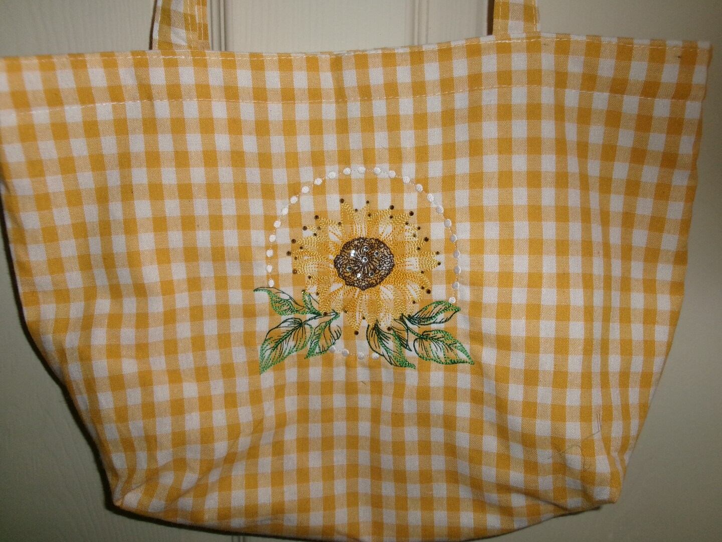 Tote Bag Sunflower Gingham