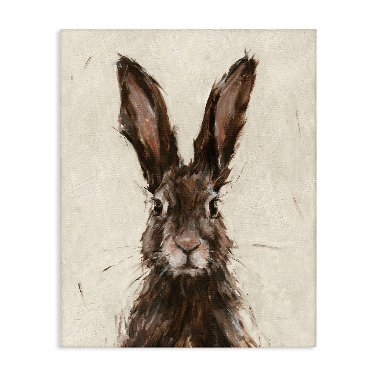 Stupell Industries Brown European Rabbit Hare Portrait Canvas Wall Art