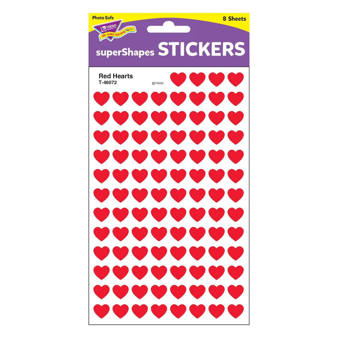 Red Hearts superShapes Stickers, 800 ct