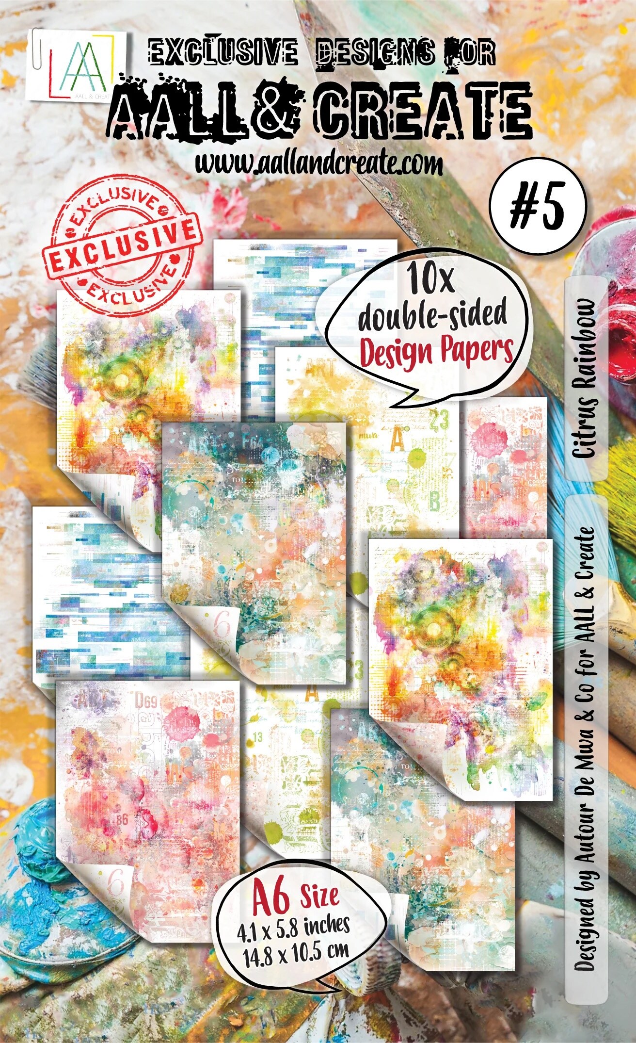 AALL And Create Double-Sided Cardstock A6-Citrus Rainbow
