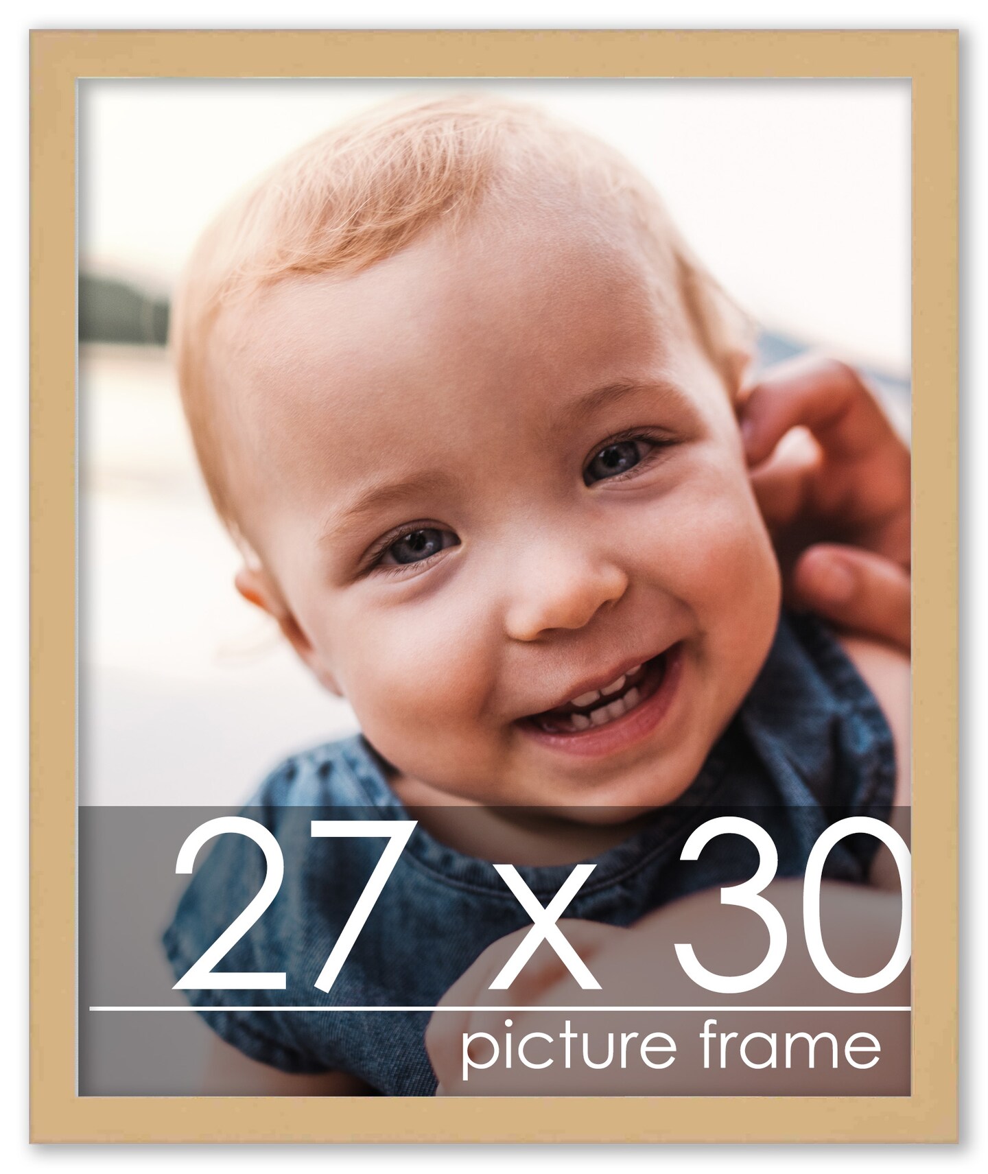 27x30 Minimalist Yellow Picture Frame - UV Acrylic, Foam Board Backing, Hanging Hardware