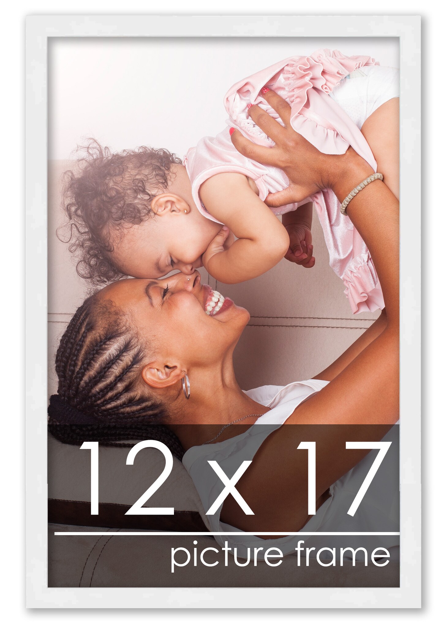 12x17 White Wood Picture Frame - UV Acrylic, Foam Board Backing, Hanging Hardware