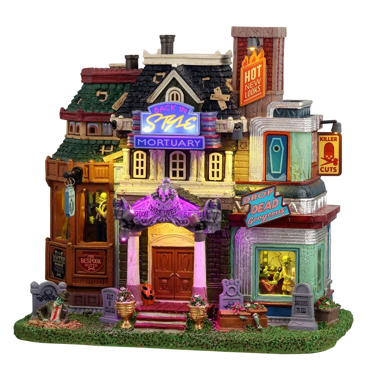 Lemax Spooky Town Halloween Village Mortuary Makeovers Building