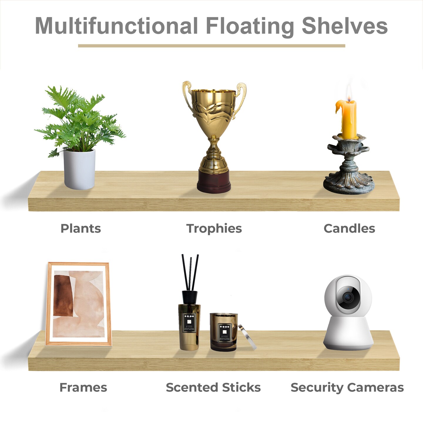 Sorbus Floating Shelves for Wall - 2 Long Floating Shelves for Bedroom, Kitchen, Living Room, Bathroom Shelves, Home Decor, Farmhouse - 35 x 9 Inch Wall Mounted Floating Shelves for Wall