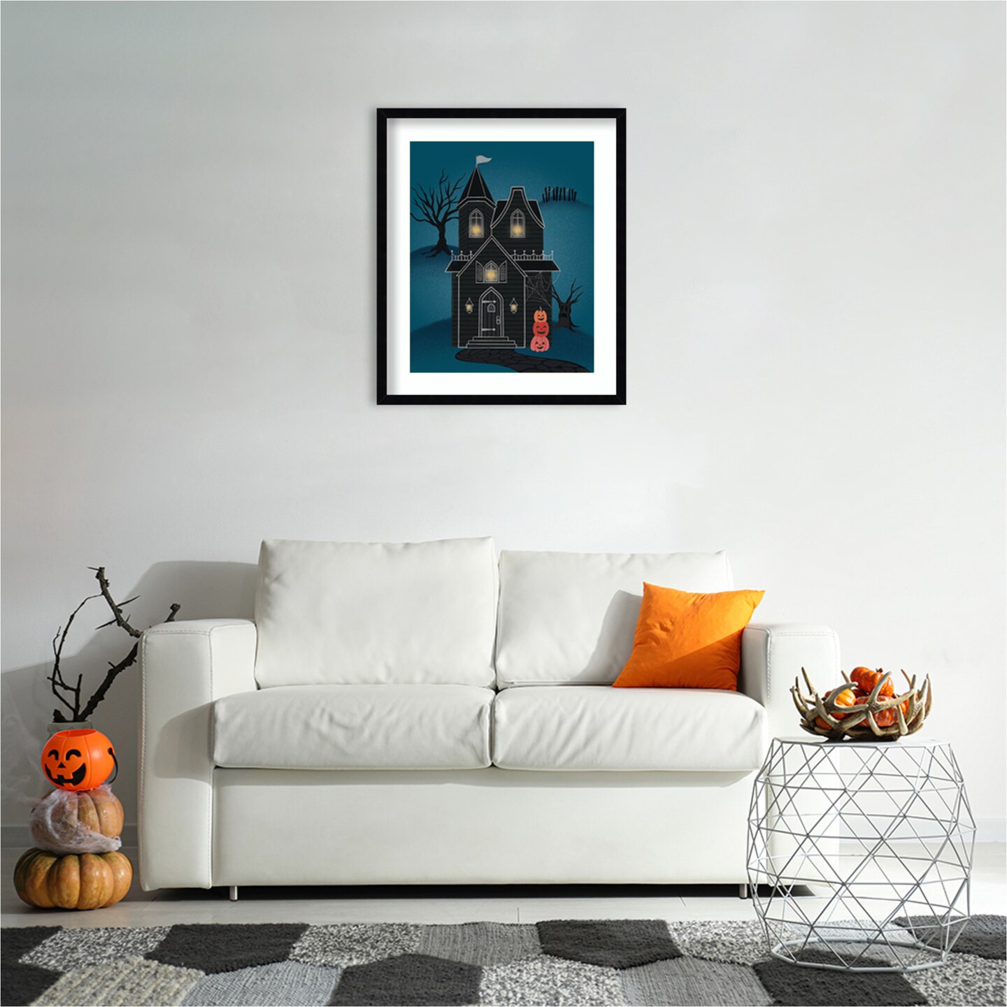 Hometown Halloween II by Softshell Studio Wood Framed Wall Art Print