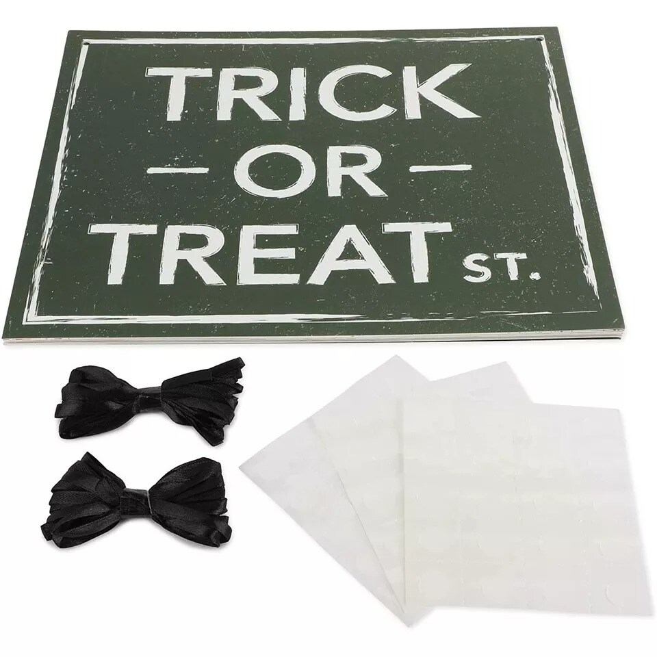 12 Pack Halloween Decorations Home Indoor Outdoor Party, Beware Signs with Rope