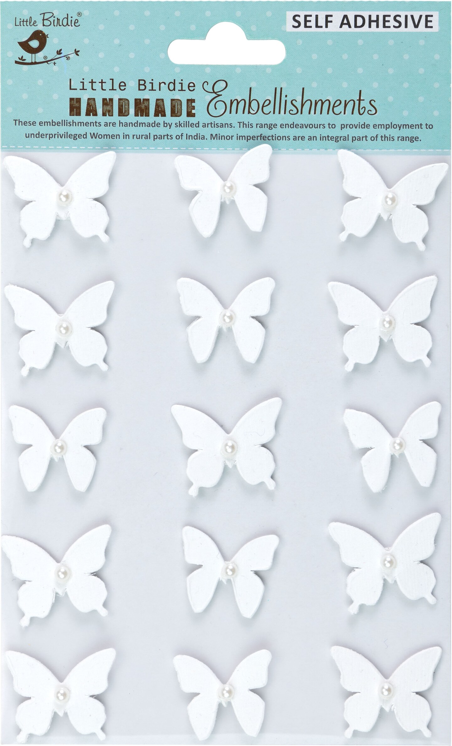 Little Birdie Pearl Butterfly 15/Pkg