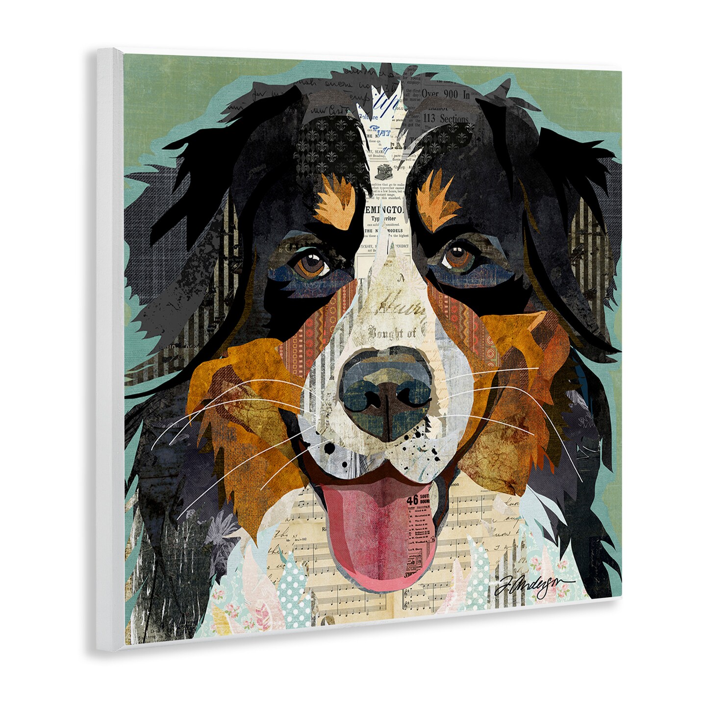 Stupell Industries Bernese Mountain Dog Collage Wall Plaque Art